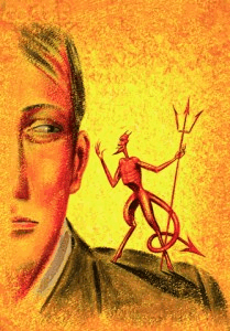 Illustration du diable qui chuchote